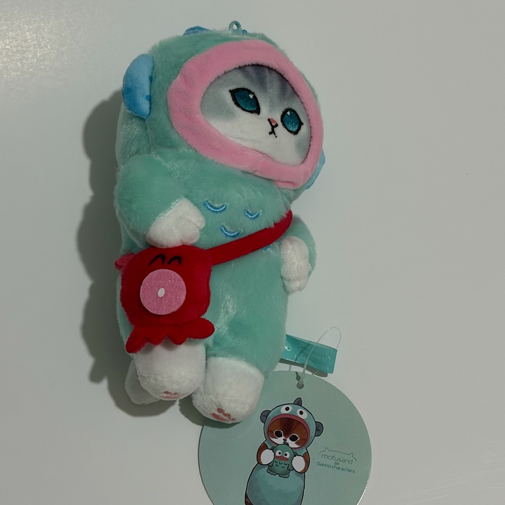 Mofusand x Sanrio Hangyodon Plush Keychain.